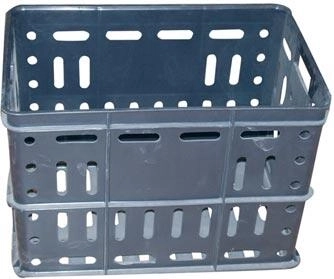 Aukšta plastikinė dėžė 60 × 40 × 42 cm, juoda, keliamoji galia 30 kg