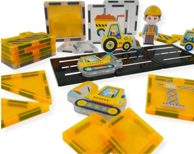 Magnetic pieces for fast, stable builds