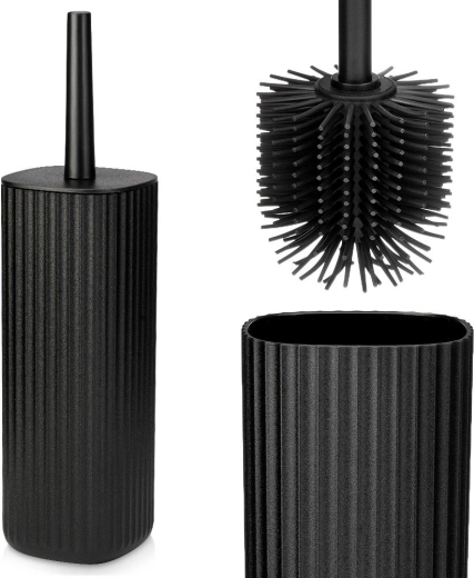 Silikoninis WC šepetys su stovu Vilde juodas 36 cm – 1 vnt.