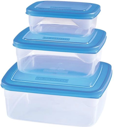 HEIDRUN Plastic Food Containers, Set of 3, Assorted Colors