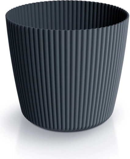 Milly Round Flower Pot 10.9 cm – Anthracite Plastic Plant Cover