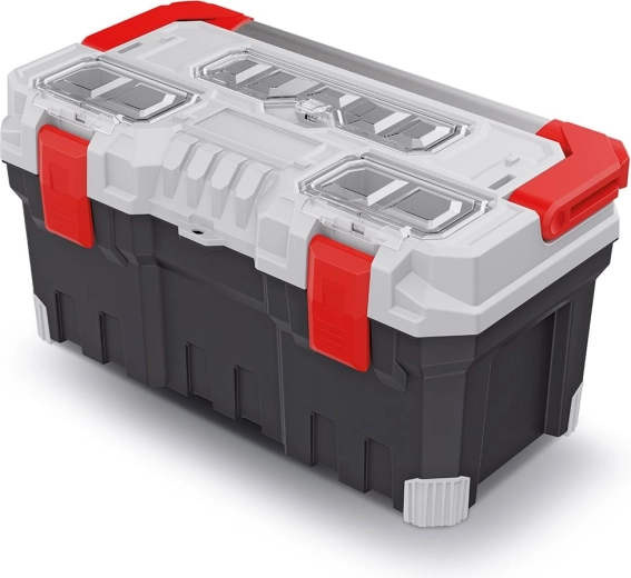 Įrankių dėžė TITAN PLUS su metaline rankena, 554 × 286 × 276 mm, pilka