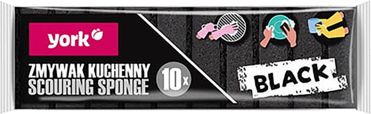 Black Dishwashing Sponge, 10 pcs
