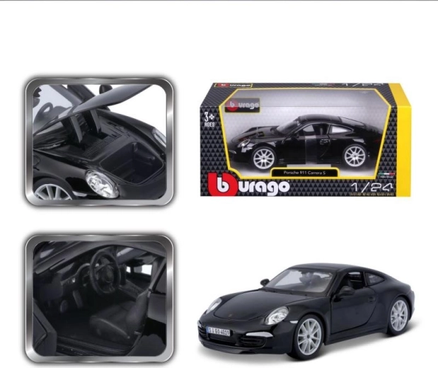 Automobilio modelis BBURAGO PORSCHE 911 Carrera S 1:24 juodas
