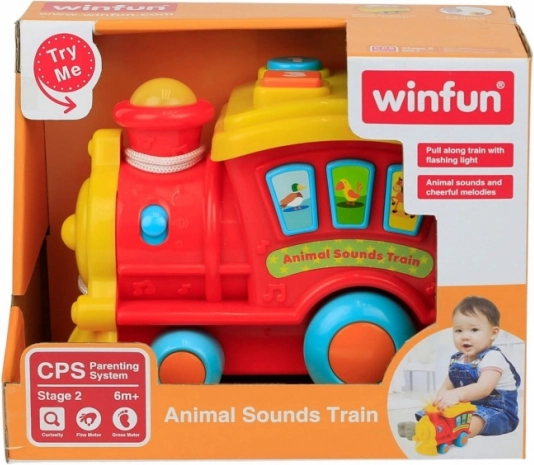 Interactive train with animal sounds