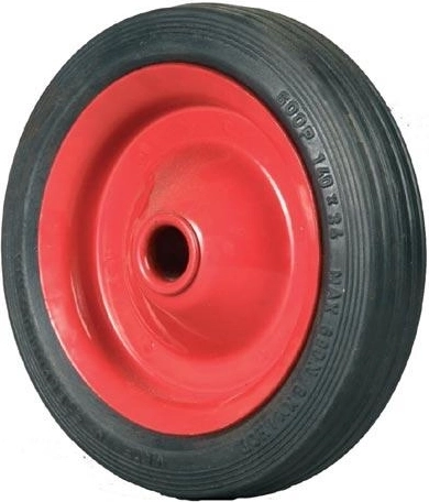 Pilnaviduris ratukas krovininiam vežimėliui 140 × 32 mm, stebulė 15 mm, metalinis diskas