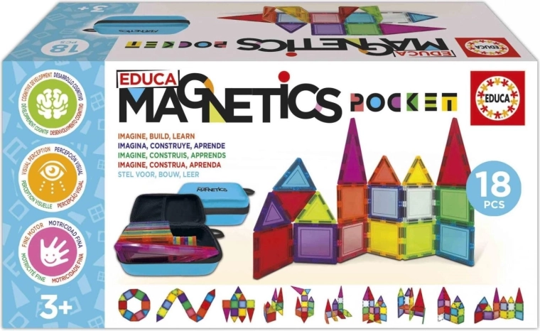 Educa magnetinis konstruktorius Magnetics dėkle, 18 dalių