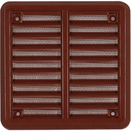 Vėdinimo grotelės su tinkleliu 150 × 150 mm, rudos