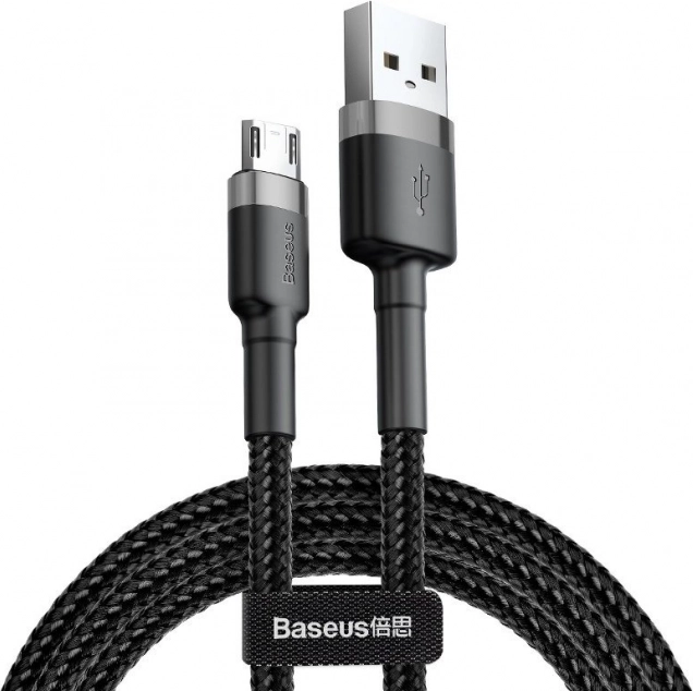 Baseus Cafule USB-A to Micro USB Cable 1 m, 2.4 A, gray-black