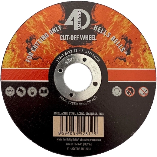Cutting disc for steel and stainless steel 125 × 1.6 × 22.2 mm