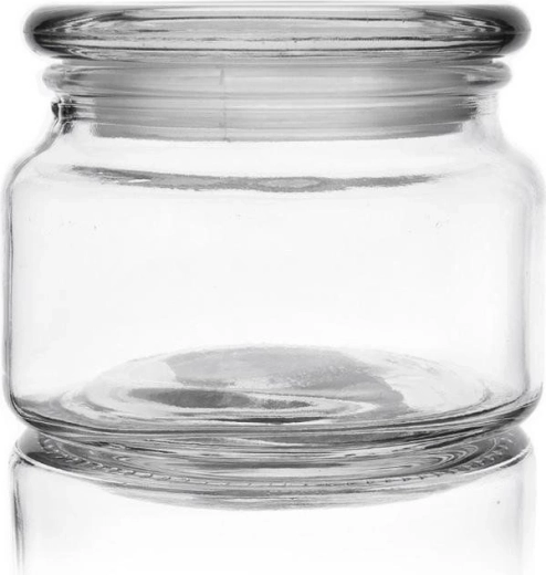 Stiklinis maisto indas 380 ml su dangteliu