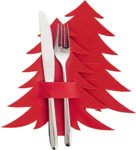 Cutlery Holder Christmas Tree, Red, 2 pcs