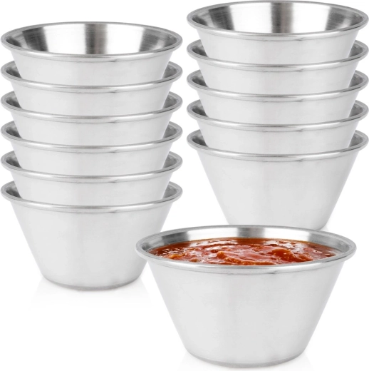 Nerūdijančio plieno dubenėliai padažams (dipams) Vilde 90 ml, 12 vnt.