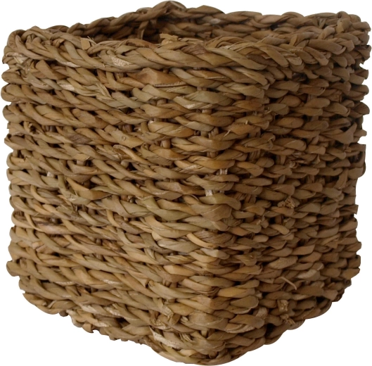 Square tall seagrass basket 22 × 22 × 17 cm