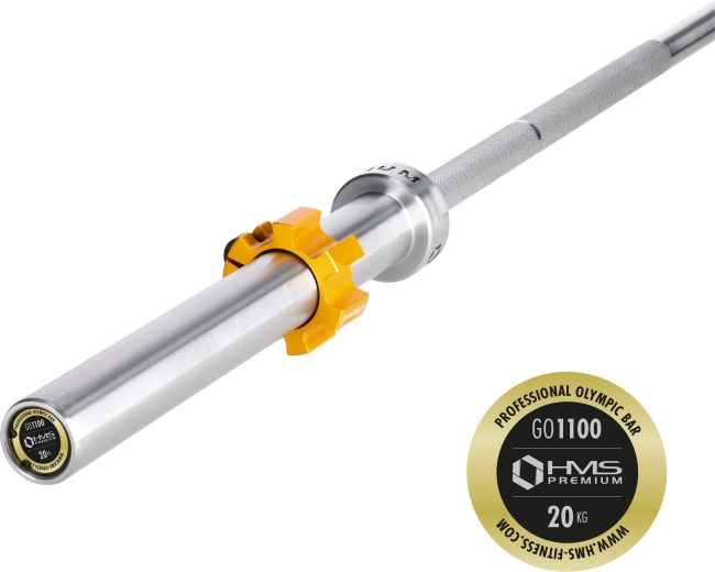 HMS Premium Olympic Bar 220 cm with Quick Collars