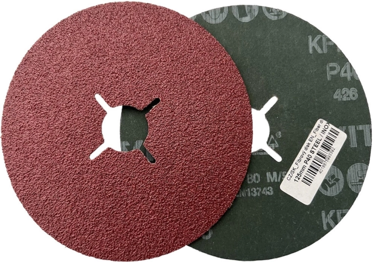 Pluoštinis šlifavimo diskas 125 mm, grūdėtumas 24