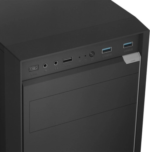 Modern front panel with USB‑C and fast USB 3.0