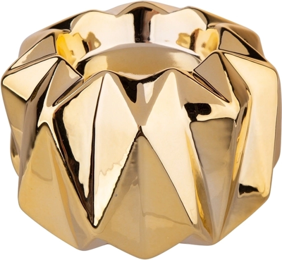 Porcelianinė žvakidė auksinės spalvos 9 × 9 × 6 cm