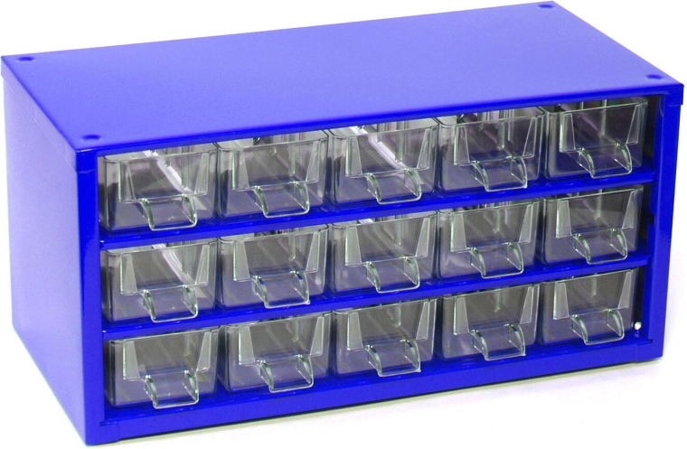 Metal storage cabinet with 15 small drawers 30.5 × 15 × 15.5 cm TOKOZ