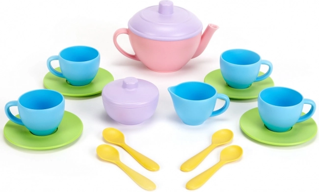 Green Toys rožinis arbatos servizas, 17 vnt.