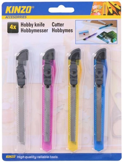 KINZO Snap-Off Utility Knives, set of 4 pieces