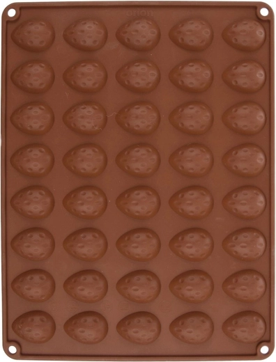 Sillinie silicone cookie mold for nut-shaped cookies, orange