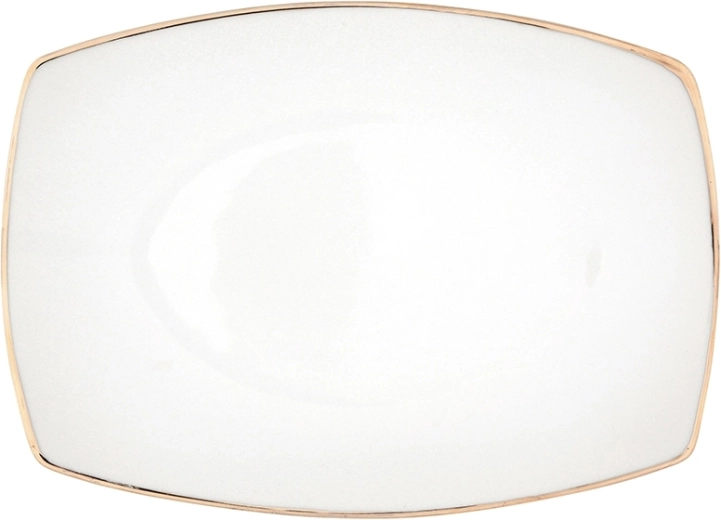 MariaPaula Moderna kvadratinė serviravimo lėkštė, auksinis kraštelis, 24 cm
