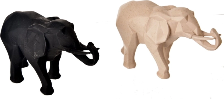 Decorative GEO elephant figurine made of polyresin, matte, 25 cm (2 variants)