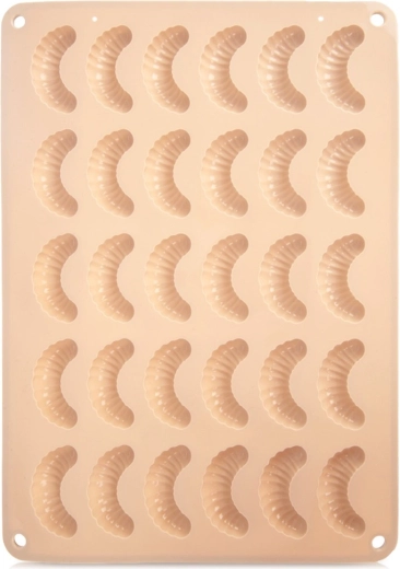Silicone mold for cookies and pralines – crescents, beige 34.5 × 24.5 × 1.2 cm