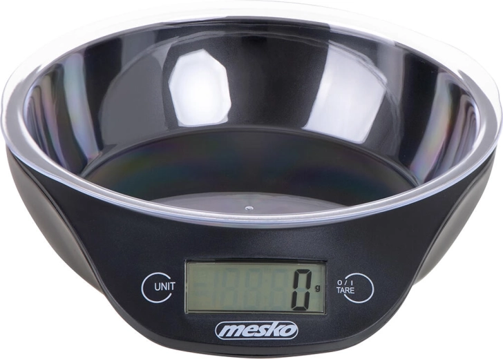 Skaitmeninės virtuvinės svarstyklės su dubeniu 5 kg – juodos