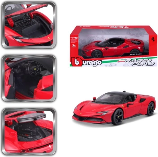 Metalinis modelis BBURAGO FERRARI SF90 STRADALE 1:18 raudonas