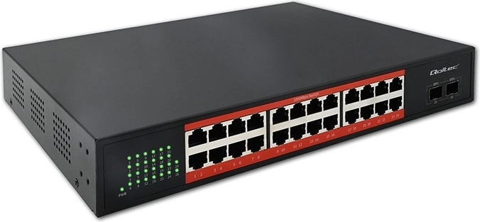 Gigabit network switch 24× RJ45 and 2× SFP 1 Gb/s
