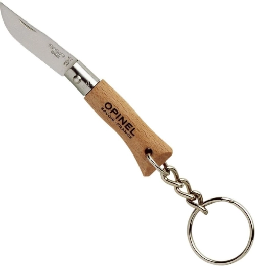 Opinel No. 02 Inox keychain pocket knife 3.5 cm, beech wood