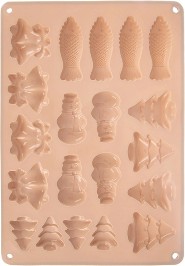 Silikoninė forma sausainiams ir praliniams, smėlio spalvos 34 × 24,5 × 1 cm