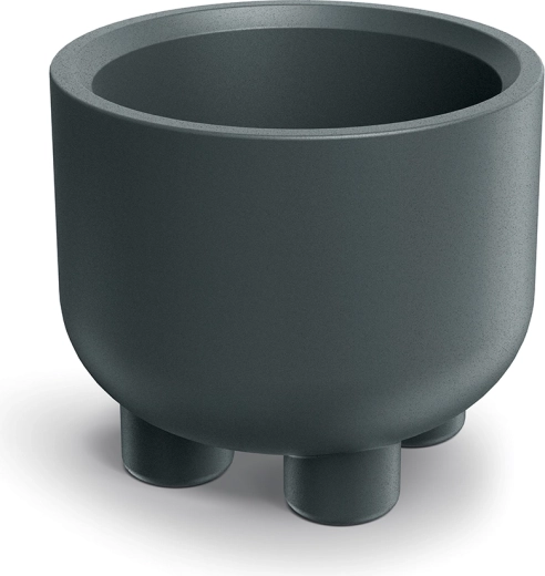 Molta Round Planter with Legs 48 cm – graphite plastic round planter for indoor and outdoor use