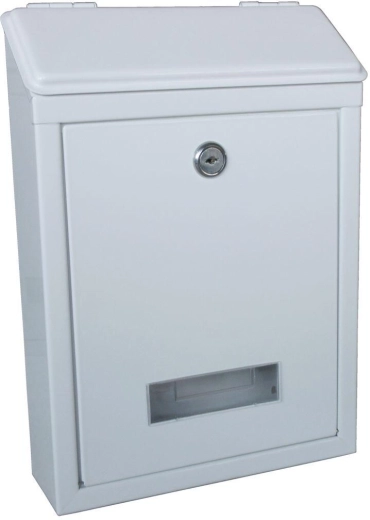 White mailbox 210 × 300 × 60 mm made of galvanized steel