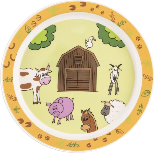 Children’s shallow plastic plate Farm 21.5 cm
