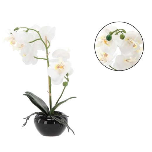 Artificial orchid flower white 30 cm