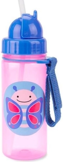 Skip Hop Zoo puodelis su šiaudeliu Drugelis 385 ml (12 mėn.+)