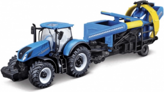 Bburago Farmland traktorius New Holland T7.315 HD su kultivatoriumi 10 cm