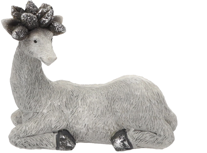 Pilka gulinti pilka elnio figūrėlė 17,5 × 8,5 × 15 cm