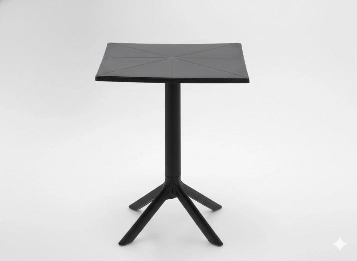 Sodo kvadratinis staliukas 60 × 60 × 77,5 cm juodas