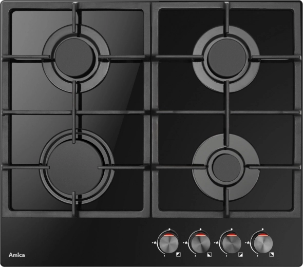 Gas hob on glass