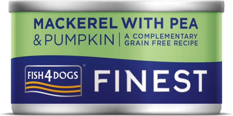 Šunų konservai su skumbre, moliūgu ir žirneliais FISH4DOGS 85 g