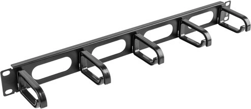 Kabelių organizatorius 19" rack spintai 1U, tipas B, juodas