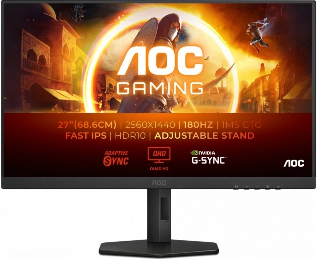 Gaming Monitor AOC 27″ 180 Hz with Fast IPS Panel and Height-Adjustable Stand (HDMI/DP)