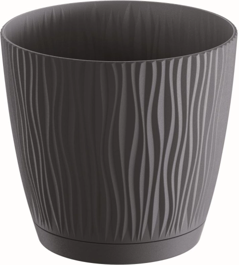 Sandy Flowerpot with Saucer 14.9 cm Anthracite
