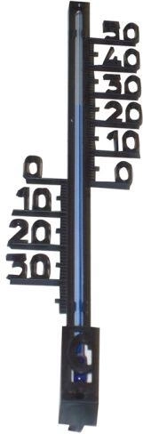 Lauko termometras su kaiščiu 27 cm, juodas plastikas