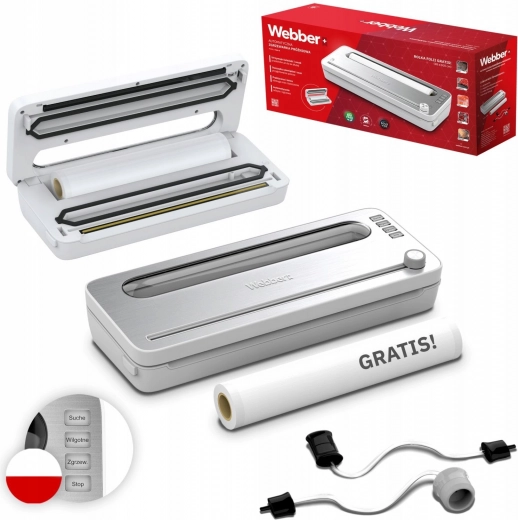 Vakuuminis maisto sandariklis 120 W su priedais, baltas