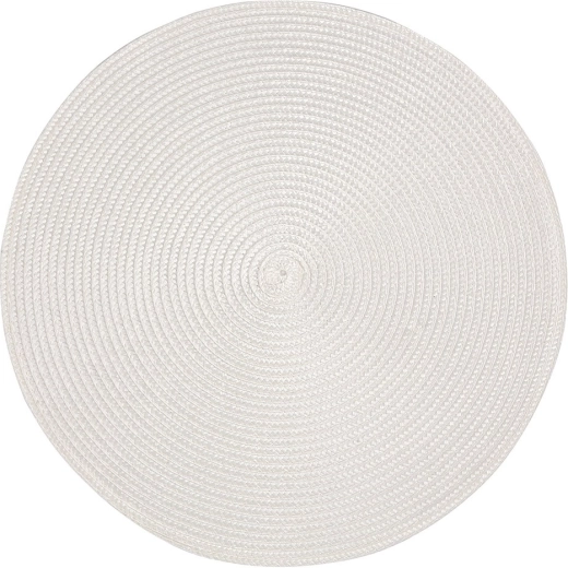 Balta apvali stalo servetėlė iš „šiaudo“ PP 38 cm